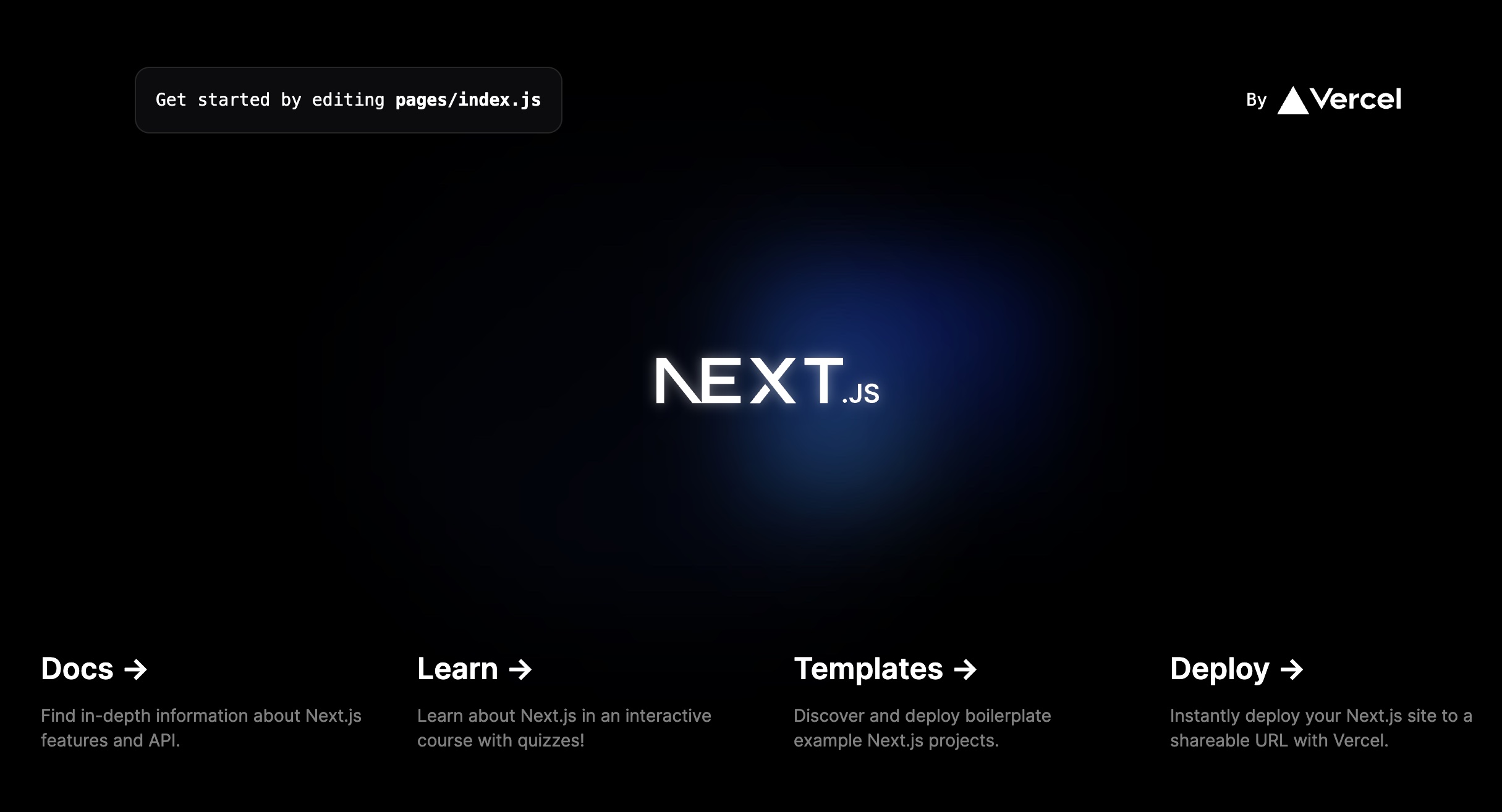 NextJS application on dev