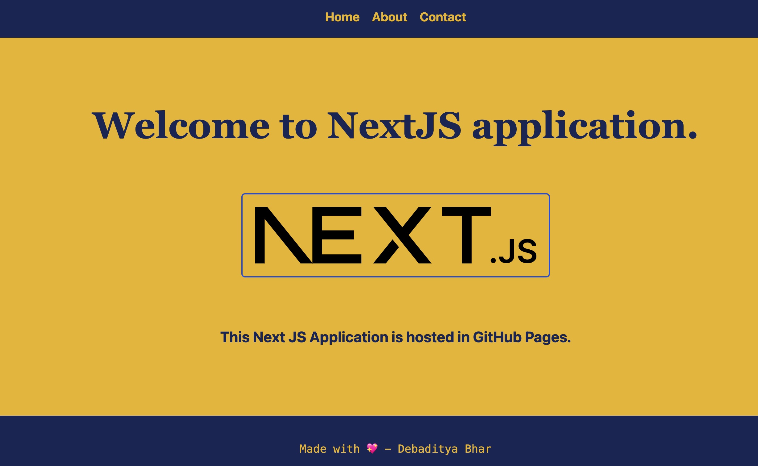 NextJS application on dev - After Change