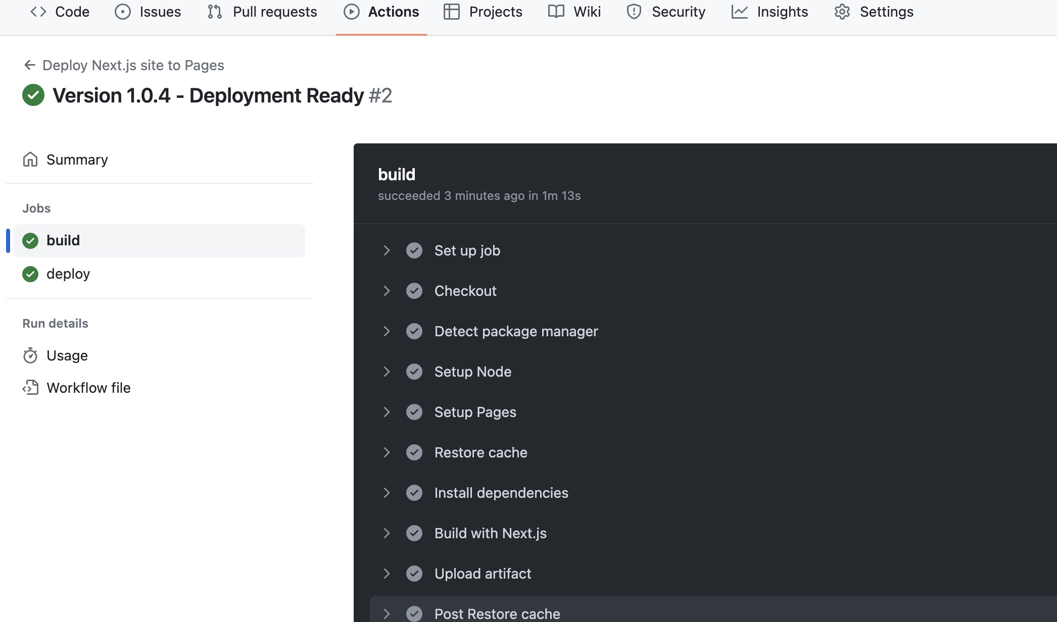 GitHub Actions running