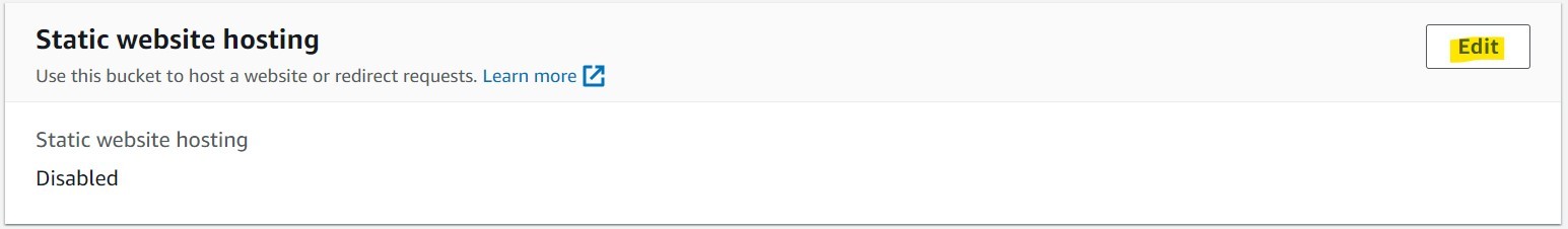 Static Website Hosting Edit