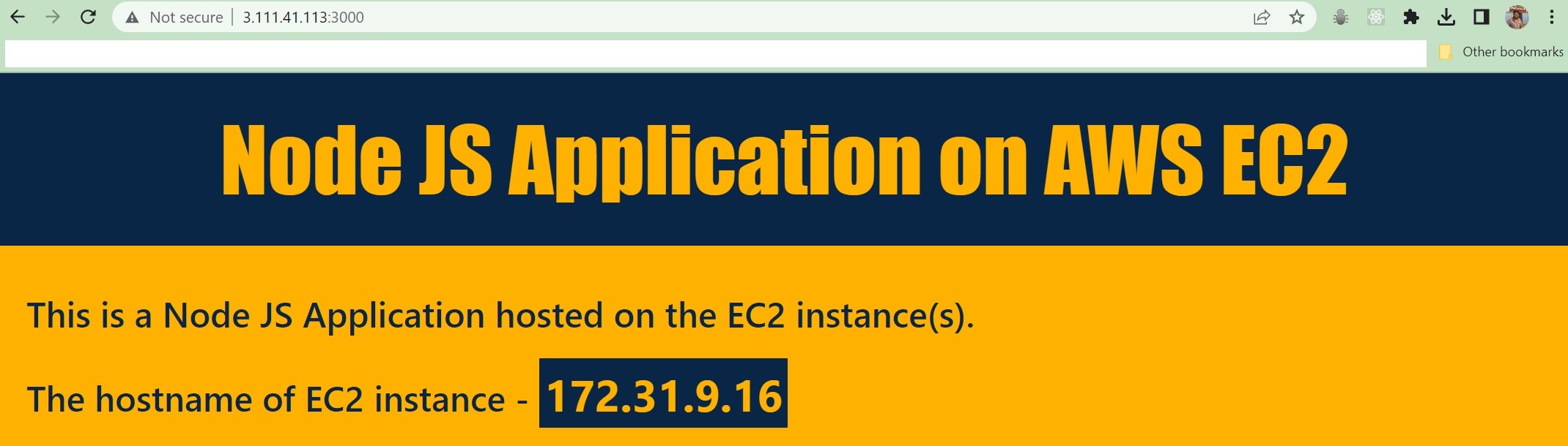 Node JS Application running on AWS EC2