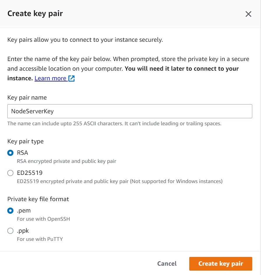 EC2: Generate Keypair
