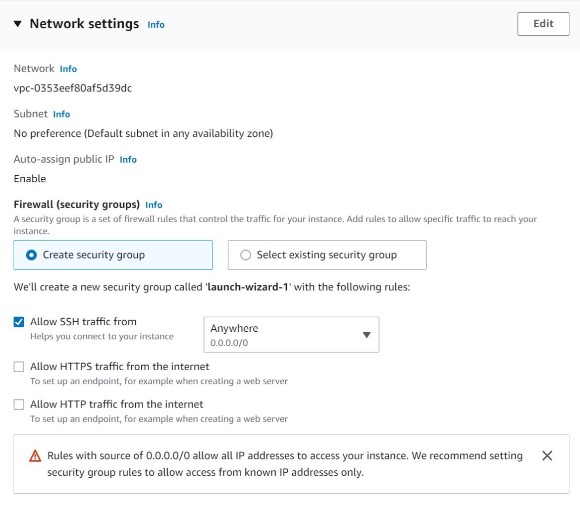 EC2: Network settings